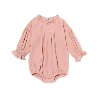 Girls Long Sleeve Linen Bodysuit - RYAN AND REMI