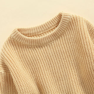 Oversized Knitted Round Neck Sweater - RYAN AND REMI