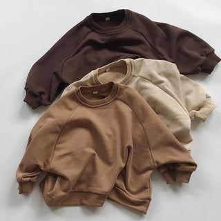 Neutral Cotton Sweatshirt Top - RYAN AND REMI