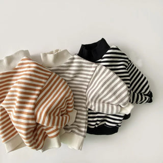 Warm Stripe Turtle Neck Sweater - RYAN AND REMI