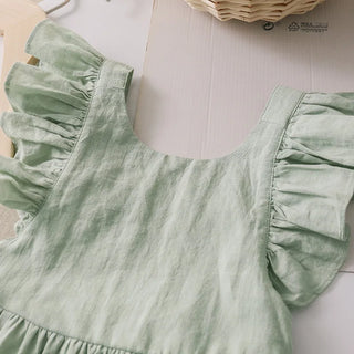Linen Ruffled Back Dress - RYAN AND REMI
