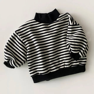 Warm Stripe Turtle Neck Sweater - RYAN AND REMI