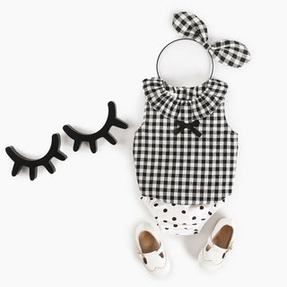 Polka Dot Bloomer Plaid Set - RYAN AND REMI