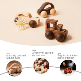 Montessori Educational Smooth Maple Wood Toy Cars - RYAN AND REMI