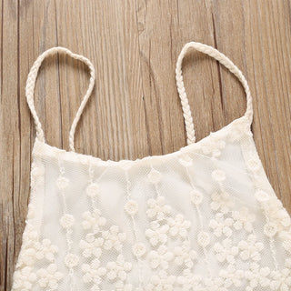 Newborn Ruffle Lace Backless Romper - RYAN AND REMI