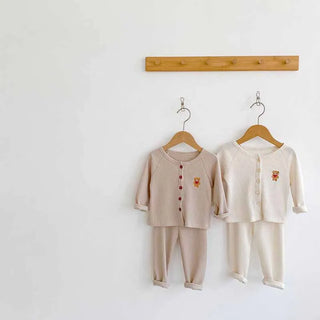 Bear Cardigan Pants Set - RYAN AND REMI