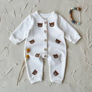 White Teddy Bear Jumpsuit - RYAN AND REMI
