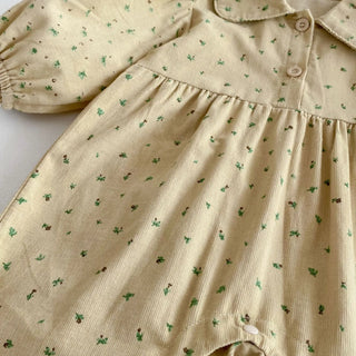 Corduroy Floral Lapel Jumpsuit - RYAN AND REMI