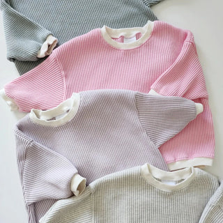 Oversize Solid Waffle Bodysuit - RYAN AND REMI