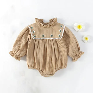 Ruffled Collar Long Sleeve Romper - RYAN AND REMI