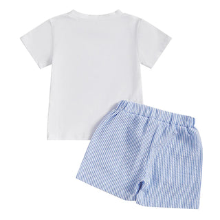 Boys Casual Stripe Shorts Set - RYAN AND REMI