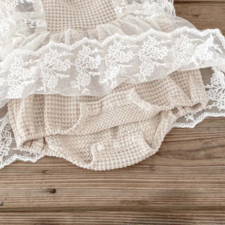 Lace Waffle Bodysuit Dress - RYAN AND REMI