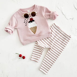 Cherry Ice Cream Stripe Set - RYAN AND REMI