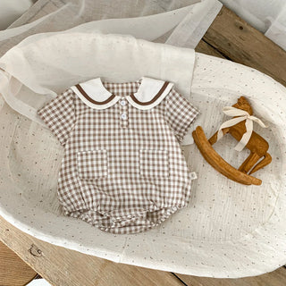 Plaid Bunny Collar Romper - RYAN AND REMI