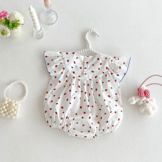 Sleeveless Strawberry Romper - RYAN AND REMI