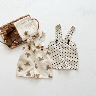 Girls Printed Overalls Shorts - RYAN AND REMI