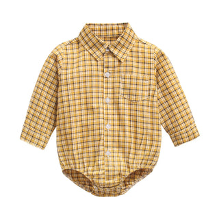 Boys Button Up Bodysuit - RYAN AND REMI