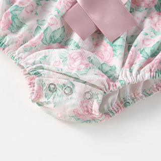 Triple Bow Puff Sleeve Romper - RYAN AND REMI