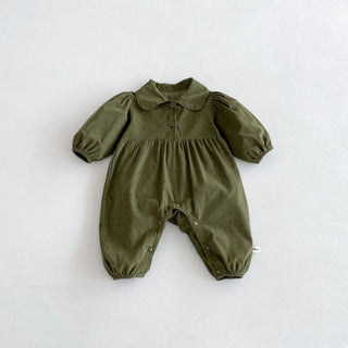 Corduroy Floral Lapel Jumpsuit - RYAN AND REMI