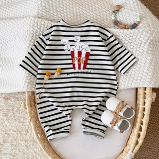 Striped Button Up Jumpsuit - RYAN AND REMI