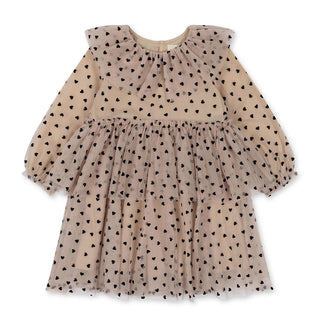 Mesh Heart Print Party Dress - RYAN AND REMI