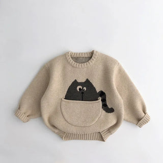Cartoon Animal Pouch Sweater - RYAN AND REMI