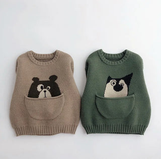Cartoon Animal Pouch Sweater - RYAN AND REMI