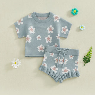 Floral Knit Short Set - RYAN AND REMI