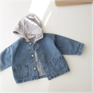 Kids Hooded Denim Jacket - RYAN AND REMI