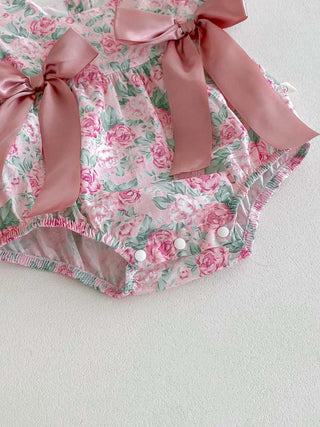 Floral Puff Sleeve Romper Set - RYAN AND REMI