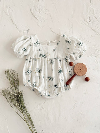 Puff Sleeve Garden Romper - RYAN AND REMI