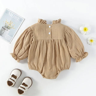Ruffled Collar Long Sleeve Romper - RYAN AND REMI