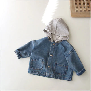 Kids Hooded Denim Jacket - RYAN AND REMI
