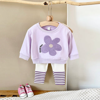 Purple Stripe Floral Set - RYAN AND REMI