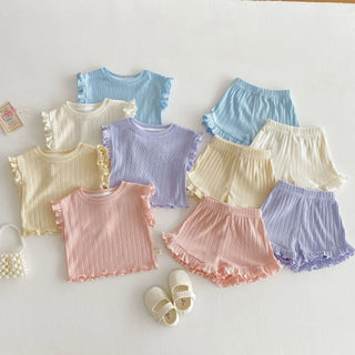 Solid Frill Shorts Set - RYAN AND REMI