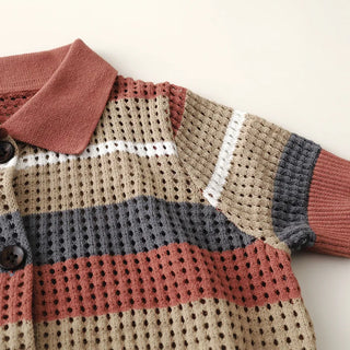 Boys Button Up Knit Shirt - RYAN AND REMI