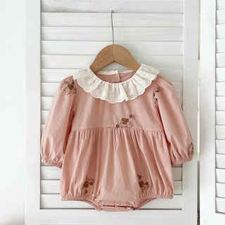 Lace Collar Flower Romper - RYAN AND REMI