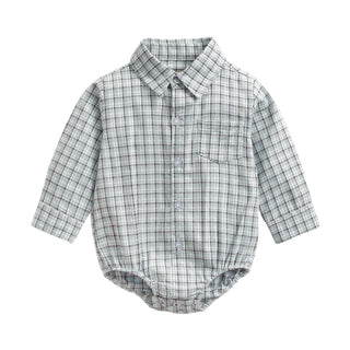 Boys Button Up Bodysuit - RYAN AND REMI