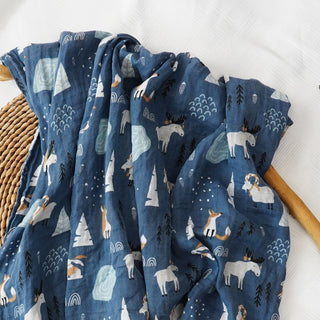 Printed Muslin Cotton Baby Swaddle - RYAN AND REMI