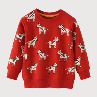 Printed Long Sleeve Sweater - RYAN AND REMI