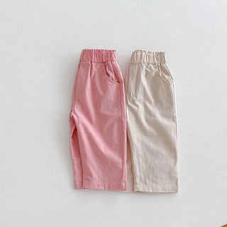 Casual Solid Elastic Waist Pants - RYAN AND REMI