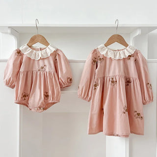 Lace Collar Flower Romper - RYAN AND REMI