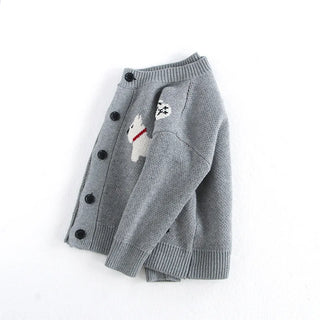 Jacquard Dog Cardigan Knitted Sweater - RYAN AND REMI