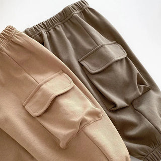 Solid Cargo Jogger Pants - RYAN AND REMI