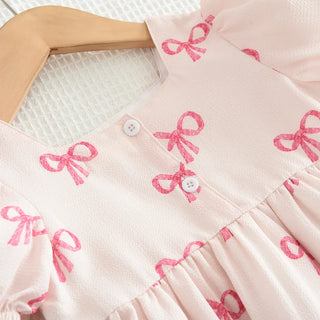 Ribbon Print Casual Dress - RYAN AND REMI