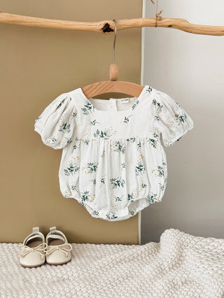 Puff Sleeve Garden Romper - RYAN AND REMI