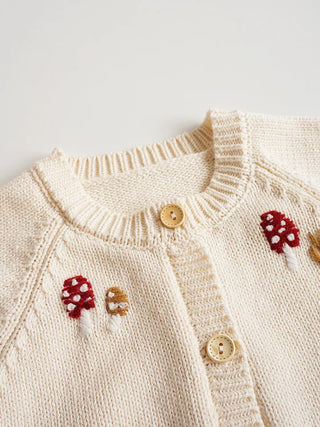 Mushroom  Knit Cardigan Sweater - RYAN AND REMI
