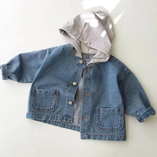 Kids Hooded Denim Jacket - RYAN AND REMI