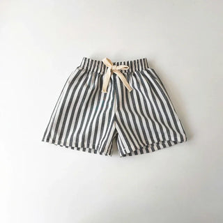 Striped Loose Linen Cotton Shorts - RYAN AND REMI