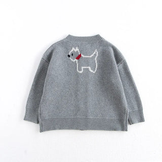 Jacquard Dog Cardigan Knitted Sweater - RYAN AND REMI